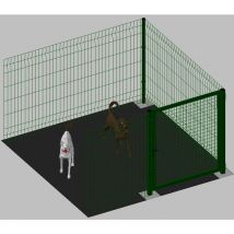 Italfrom - Modulo Aggiuntivo cm 200x200x142h per Recinto-Box Modulare per Cani in Ferro Zincato e Verniciato Verde-con Pali a Tassellare