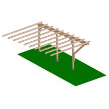 Italfrom - Modulo Continuativo per Carport a Sbalzo in Legno - mt 5 x 3 - con Supporti ad Interrare