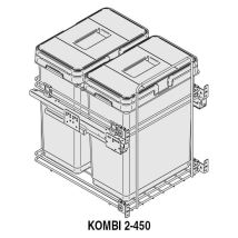 Vibo – Módulo cubo basura kombi m450 – 2 x 30 L – Estructura alambre cromado – Guías Mepla – Cierre amortiguado