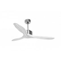 Klassfan - Modulo De Super Destratificateur Et Ventilateur Dc 132 Cm Chrome Pales Bois Blanc Sans Lumière 25 À 40 M²