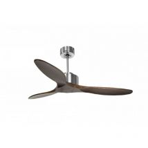 Modulo de Klassfan Super destratificateur et ventilateur dc 132 cm Chrome pales bois sombre sans Lumière 25 à 40 m²