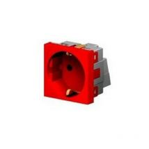Módulo enchufe schuko 45X45 de Mmconecta Rojo