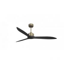 Modulo Latino Slim - Super destratificateur et ventilateur DC 132 cm laiton pales bois noir idéal 26 à 40 m²