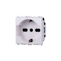 Prises Schuko compatible Vimar Plana 2P+T 10/16A 250V couleur blanc Ettroit EV2102