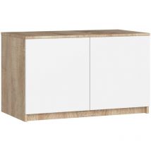Akord - Altillo para armario S90 Roble Sonoma 90 cm 2 puertas frente en color Blanco 2 estantes 90x51x55 cm