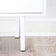 Weißer eckiger Möbelfuss Höhe 600mm 25 x 25mm Tischbein Tischstempel aus Metall