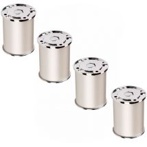 Sotech 4er Set Möbelfüße rado (Höhe 60 mm, ø 50 mm, Aluminium / chrom poliert) höhenverstellbare Stützfüße