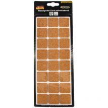 Eurotools - masterproof professional Möbelgleiter 28 x 28 mm, Kork, selbstklebend 24 Stück