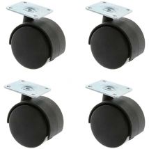 Ms Beschläge - Bürostuhlrolle Ersatzrolle Möbelrolle Anschraubplatte Möbeltransportrolle Ø40mm