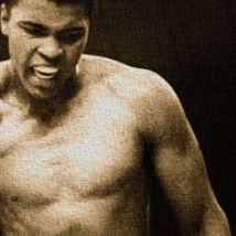 Mohammad ali vs sonny liston - Tela Stampata montata su telaio in legno - Misura: 70x100 cm