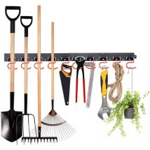 Dpzo - mohoo - Organizador de herramientas de jardín colgante de pared de 64 pulgadas, sistema de almacenamiento ajustable, garajes con 4 rieles y 16