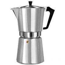 Italexpress Caffettiera Moka 6 Tazze Alluminio-Nero - Pezzetti