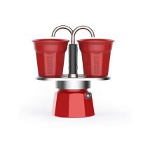 Bialetti Mini Express Double Serve Coffee Maker (2 Cups & 2 Cup Coffee Maker) - Red
