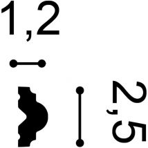 Orac - Perfil de estuco Moldura Cornisa Decor PX103 axxent Elemento decorativo para pared y techo 2 m