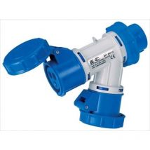 Moltiplicatore 2 Uscite Ip44 220V 2P+T 16A ( Elettrocanali cod. EC690702 )