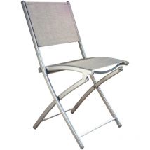 CONCEPT-USINE – 4er Set Faltstühle – Hellgrau – Stahl – Textilene – Ergonomisch – Leicht und robust – Ideal für Garten und Balkon