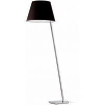 Faro Barcelona - Faro Moma - Lampadaire à 1 lumière chrome avec abat-jour noir, E27