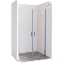 Moments Of Glass - Mampara de ducha 91x190 cm rango de ajuste de 91-94 cm, altura: 190 cm, vidrio de seguridad esg con nano transparente de 6 mm con