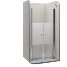 Moments Of Glass - Mampara de ducha 68-72 cm altura: 195 cm con puerta doble abatible 6mm Vidrio parcialmente satinado de seguridad - dtmf