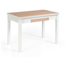 Momma Home Mesa De Cocina Extensible - Modelo Noli- Material Mdf/metal - Medidas 100/160x60x76 Cm