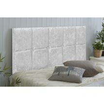 Monaco Crushed Velvet 5ft Kingsize 20' Headboard - White