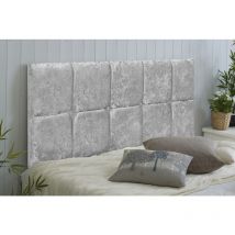 Monaco Crushed Velvet 5ft Kingsize 20' Headboard - Silver