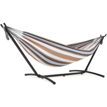 Mondeer Amaca Da Campeggio Con Supporto Amaca Da Giardino Per Esterni In Tessuto Singolo Con Telaio In Metallo Con Borsa Portatile E Accessori, 