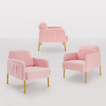Autres fauteuils casual armchair single sofa style scandinave laine de moutonrosé Mondeer