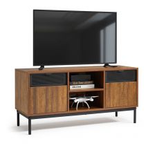 Mondeer - Meuble tv pour télévision jusqu'à 50 pouces L108 x H52.5 x P40 cm couleur marron rustique