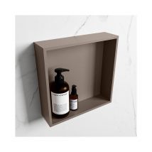 Mondiaz EASY Niche de salle de bains 29.5x29.5x8cm encastrable/à monter Solid Surface Smoke/Smoke