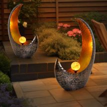 Mondsichel Solarleuchte Solar Außen Gartendeko led Lampe Outdoor Gartendeko Terrassenlampe, Lichteffekt stehend, 1x led warmweiß, l x b x h