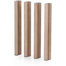 Mondum Aluminiumbeine 75 cm – Holzoptik – Möbelfüße für Pflanzgefäße und Tische – Modular und vielseitig einsetzbar