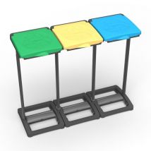 Mongardi - Mr. b Tris, Portasacco per Raccolta differenziata in resina di pp, Facile da Montare, per Sacchi da 80-110 l, Resistente, Ambienti Interni