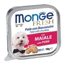 Fresh Patè e Bocconcini per Cane in Vaschetta da 100 gr Maiale - Monge