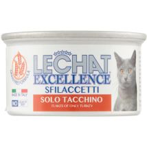 Monge Lechat Excellence Sfilaccetti Solo Tacchino Für Erwachsene Katzen - 24 Dosen À 80g