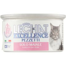 Monge Lechat Excellence Stückchen Mit Schweinefleisch - Vollständiges Futter Für Erwachsene Katzen, Getreidefrei - 24 Dosen Zu 80 G