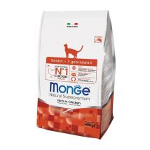 Per Gatto Senior +7 con Pollo da 400g (con 2 pz omaggio 2 snack Gift) - Monge