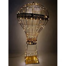 Cose Da Casa - Mongolfiera Illuminata in Oro Decorazione Natalizia con 120 Luci led elegante Perfetta per Ambienti Raffinati