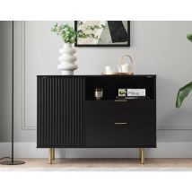 Bestmobilier - Monica - buffet - noir - 107 cm