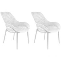 Altobuy - monica - Lot de 2 Fauteuils Coque Plastique Blanche