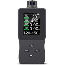 Lifcausal - Moniteur de qualité de l'air Testeur de qualité de l'air intérieur Détecteur de qualité de l'air HCHO/CO2/TVOC/PM2.5/Temp/Humidité