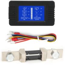 Monitor de batería, pantalla LCD Monitor de batería de CC multifunción, 0-200 V, analizador de voltaje de batería de equilibrio de vatímetro, con