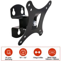 Monitor Wall Mount Bracket Swivel & Tilt for LED Curved QLED QE 4K LCD OLED SUHD UHD Television TV Wall Bracket Fixed Mount 10 - 32 up to 15kgs/33lbs