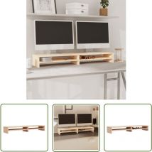The Living Store Monitorständer 100x24x13 cm Massivholz Kiefer - Monitorständer - Kiefernholzmöbel - Schreibtischorganisation - Monitorhalterung