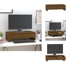 Vidaxl - Monitorständer Honigbraun 50x27x15 cm Massivholz Kiefer - Monitorständer - Holzmöbel - Schreibtischorganisator - Kiefernholzmöbel