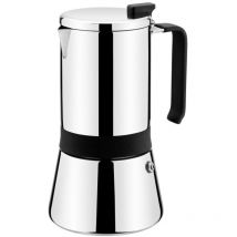 Monix - Aroma Cafetera Italiana, 18/10, Inoxidable, Gris (Acero), 9.5 cm, 4 tazas