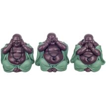 Origen - Signes Grimalt Figura De Buda Figuras Figura Buda No Ve/Oir/Hablar 3 Unidades Budas Azul 16x19x19cm 26628