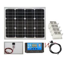 Lowenergie - 30w Mono-Crystalline Solar Panel pv Photo-voltaic with brackets charging kit