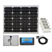 Lowenergie - 50w Mono-Crystalline Solar Panel pv Photo-voltaic with brackets charging kit