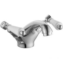 Tre Mercati - Mono Basin Mixer With Click Clack Waste Victoria Bianco